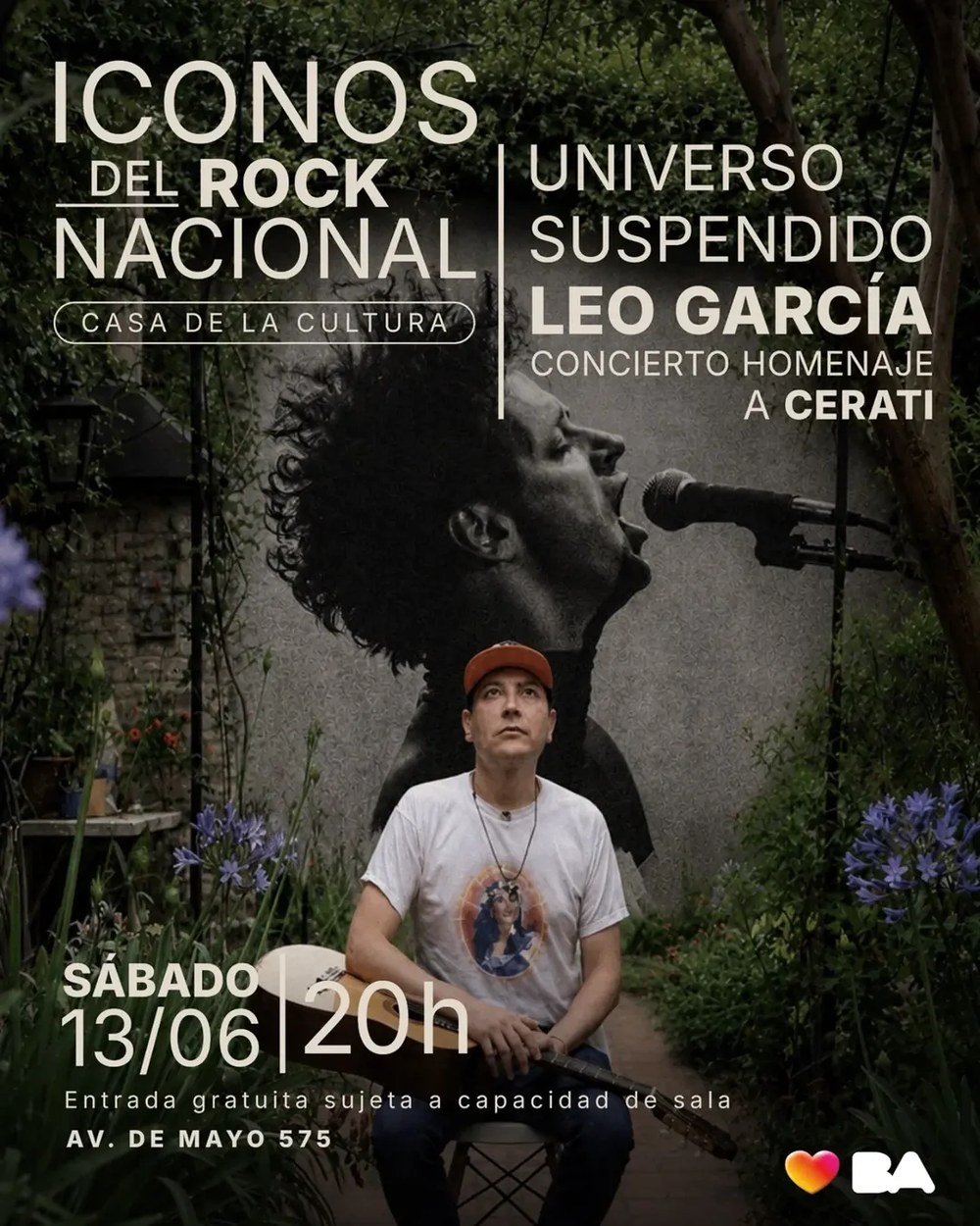 Flyer del concierto homenaje a Cerati con Leo García